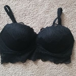 PINK padded lace bralette